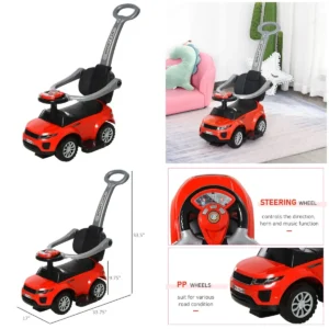 3-in-1 Kids Push Ride-On Car